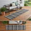 Tapis de couloir d'extérieur 8 pi noir et blanc