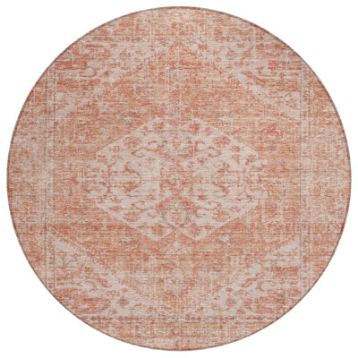 Stockholm Orange Washable Indoor-Outdoor Rug - 