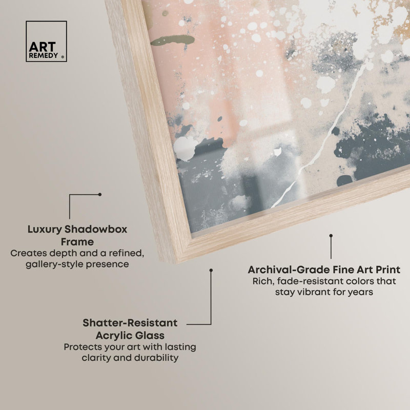 «Splatter Effect III», reproduction d'art abstrait par Art Remedy, H 17 po x l 17 po, Crème, crème