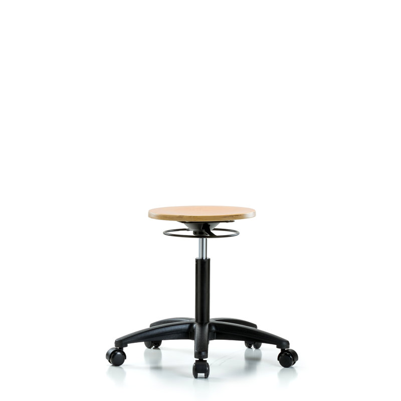 Alec Adjustable Height Ergonomic Lab Stool, Casters