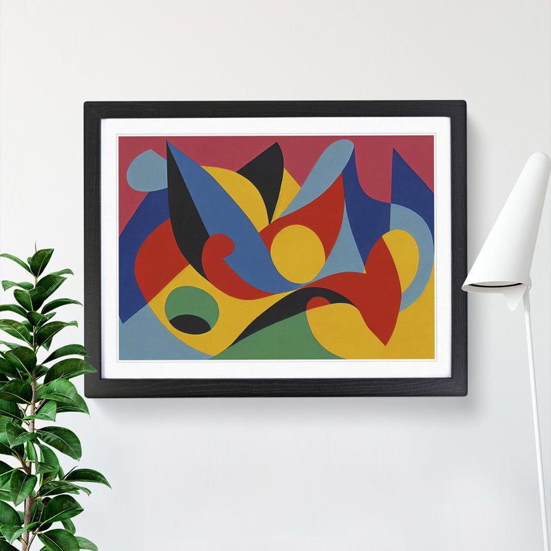 Masterful Modern Abstract - Single Picture Frame Painting, Black, 25cm H x 34cm W x 2cm D