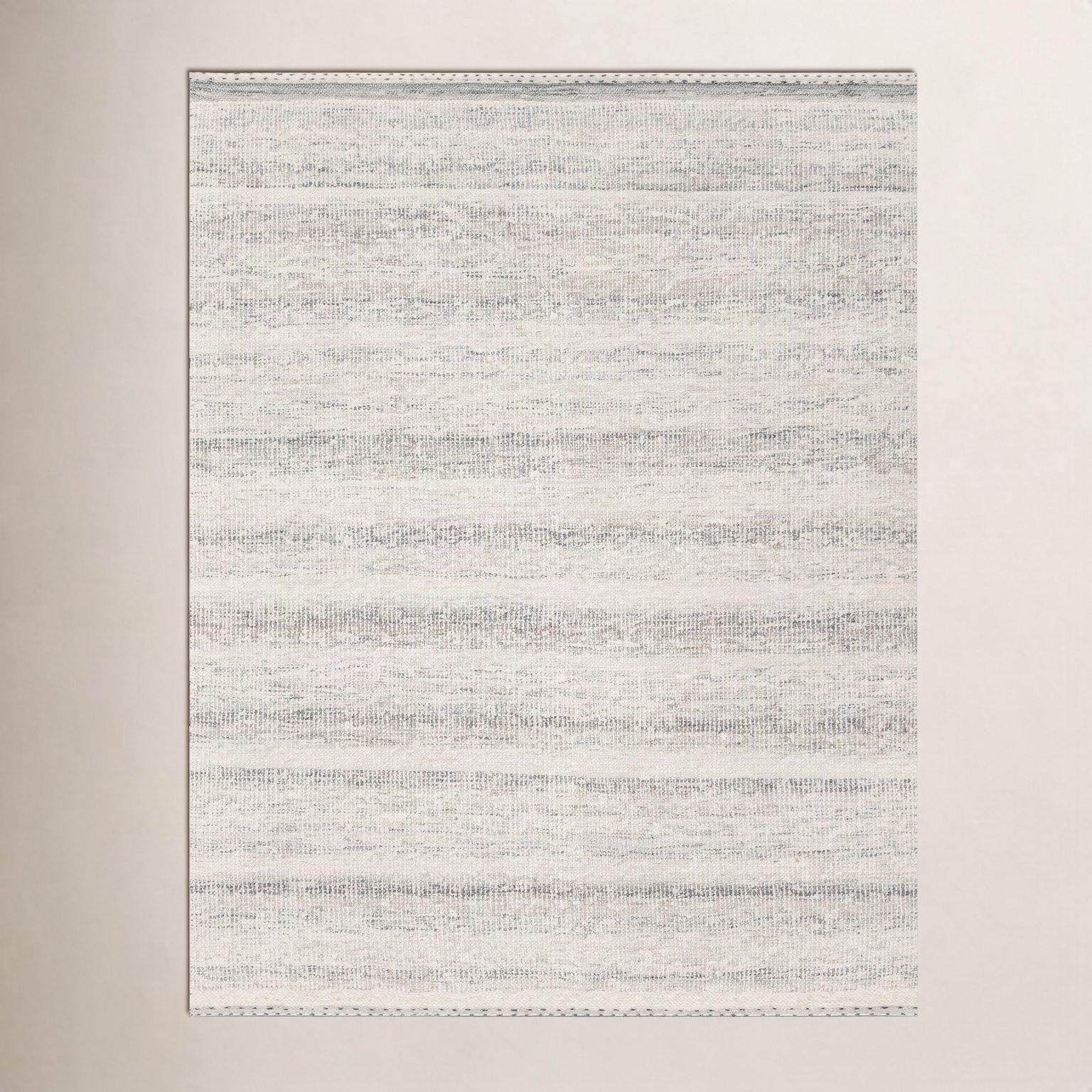 Larissa Smoke Hand-Woven Striped Rug, Rectangle 9'3" x 13'