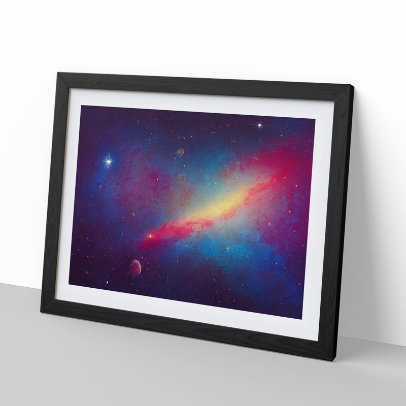 Futuristic Galaxy Vol.1 - Single Picture Frame Print, Black Framed, 46cm H x 64cm W x 2cm D