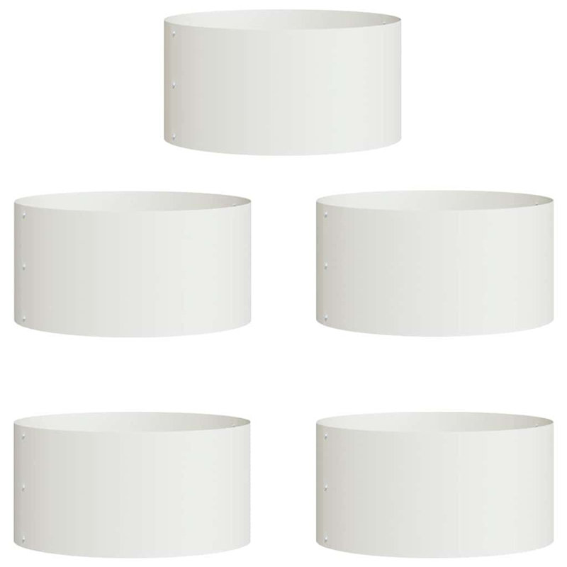 Garden Planters 5 Pcs 20 Cm Steel, 20cmH x 40cmW x 40cmD, White