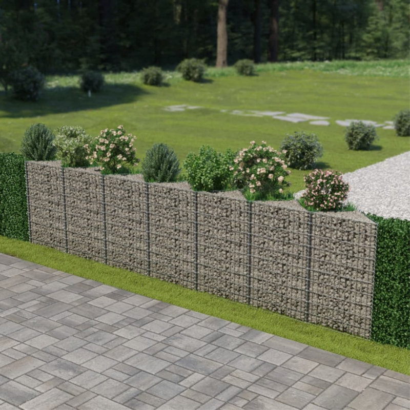 vidaXL Gabion Basket, Galvanized-Steel Garden Planter, High Load Capacity