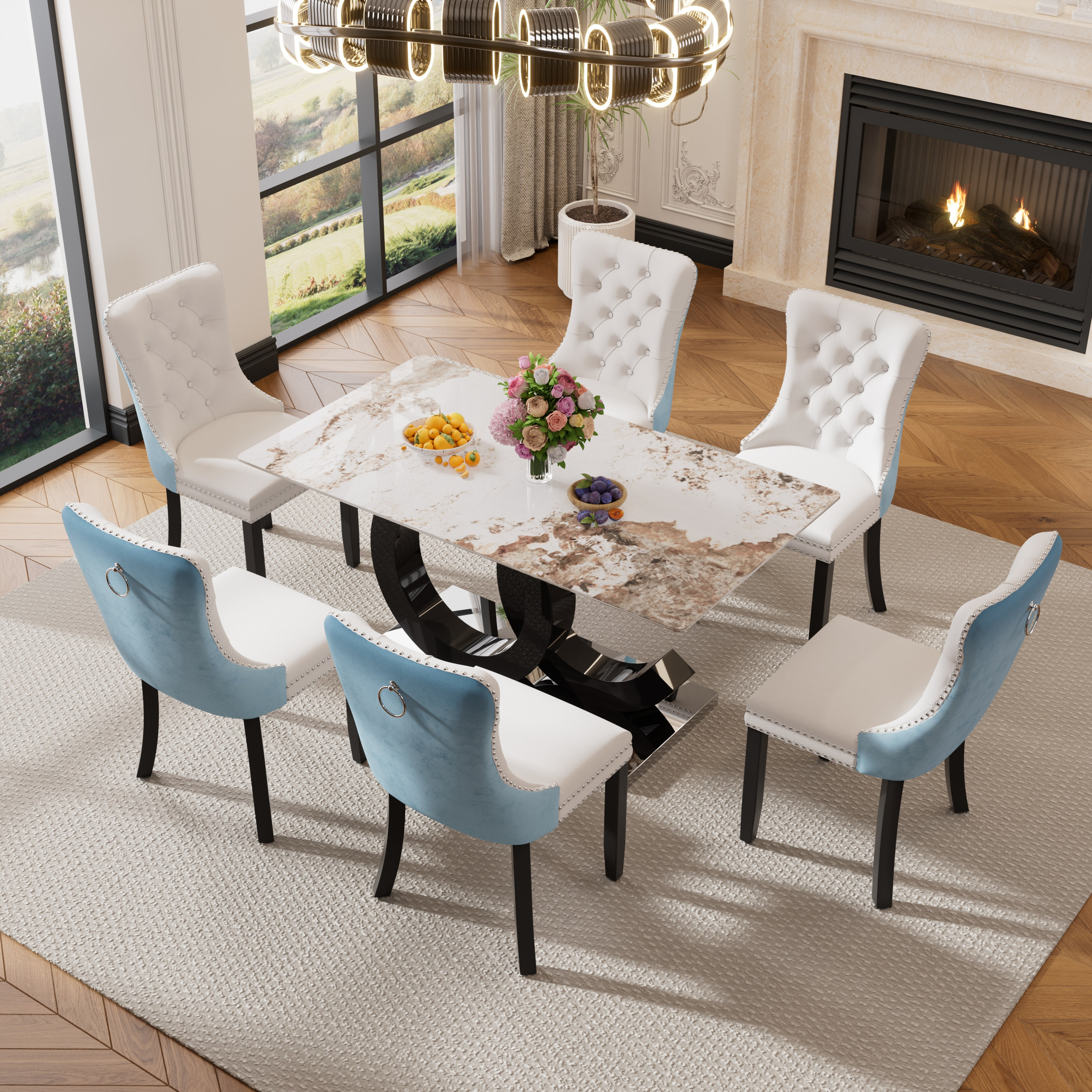 Ivy Bronx 7-Piece Pedestal Dining Set - Wayfair Canada