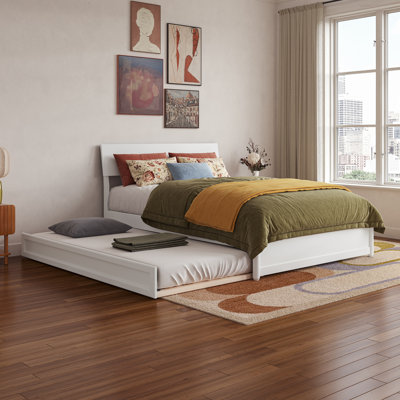 Norla Wood Platform Bed with Trundle