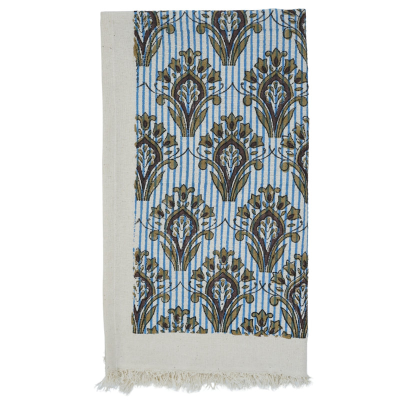 Cotton Waffle Hand Towels Floral Hand Block Print 17X32 Soft, Absorbent, and Handcrafted to Perfection(Chimni, Brown)