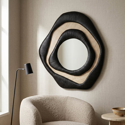 Miroir de salle de bain moderne avec cadre en bois de teck pour commode de chambre à coucher