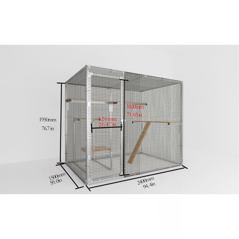 Grand parc pour chat, abri pour cage de chat, 7,8 pi x 4,9 pi