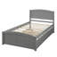 Lit plateforme simple avec lit gigogne - Structure en bois de pin massif, lit d'invité peu encombrant-297219824