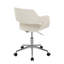 Chaise de bureau moderne à hauteur réglable, en métal chromé et similicuir crème, monobloc, avec base pivotante réglable et assise rembourrée.-1918002646-1918002648