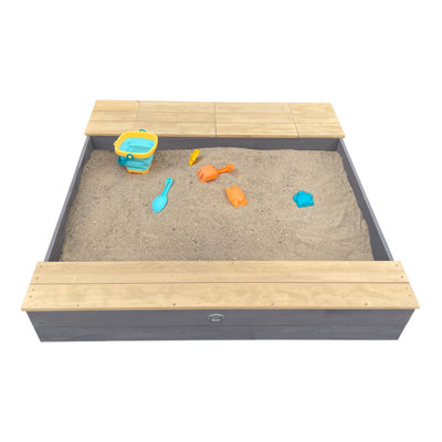 AXI 117cm x 187cm Solid Wood Square Sandbox with Cover