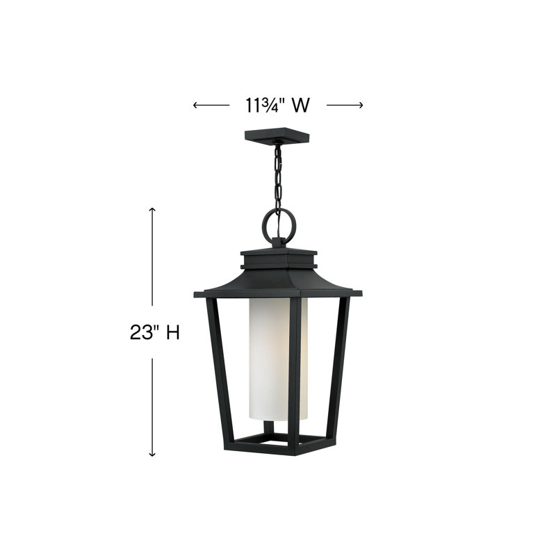 Sullivan 1-Light Outdoor Hanging Lantern, Black, 100W Medium