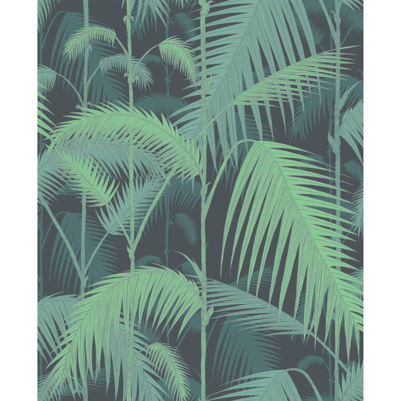 Icons Palm Jungle Floral Wallpaper Roll, Green/Black