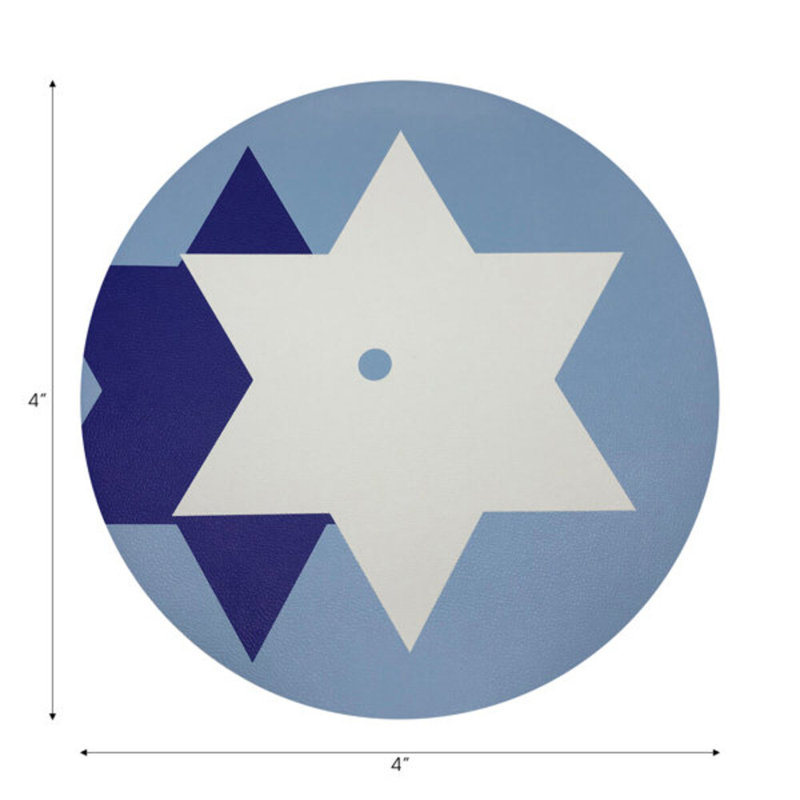 Stars Of David Vegan Leather Round Coasters
