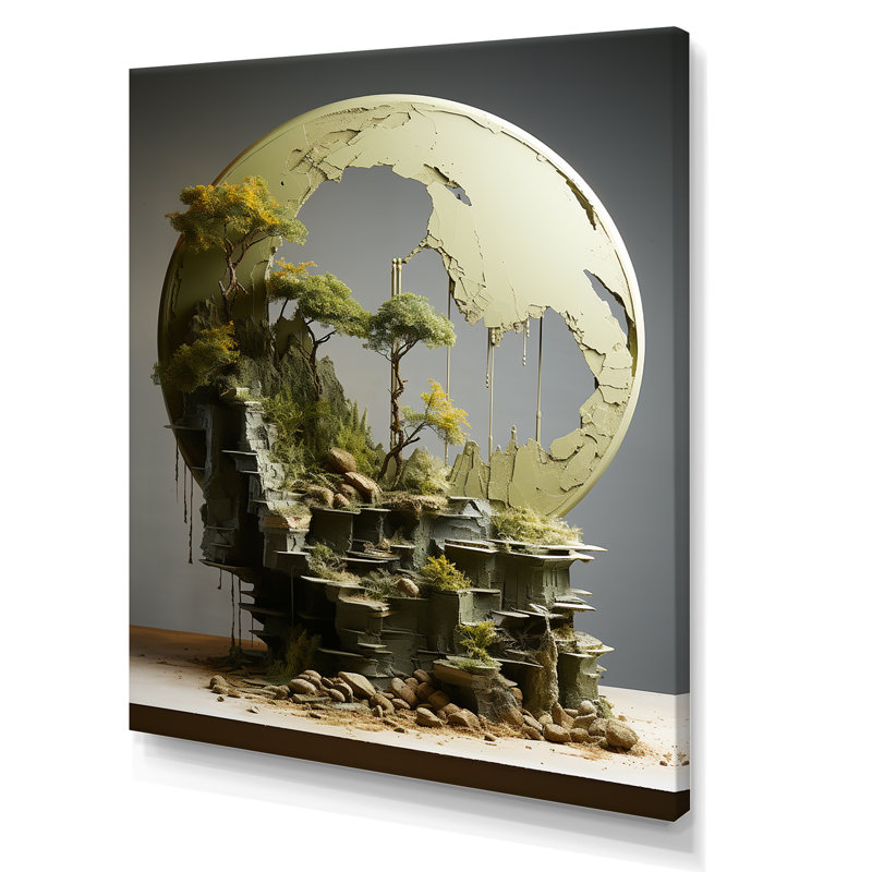 " Moon Moss Mystery Reflections ", Wrapped Canvas, 32" H x 16" W x 1" D