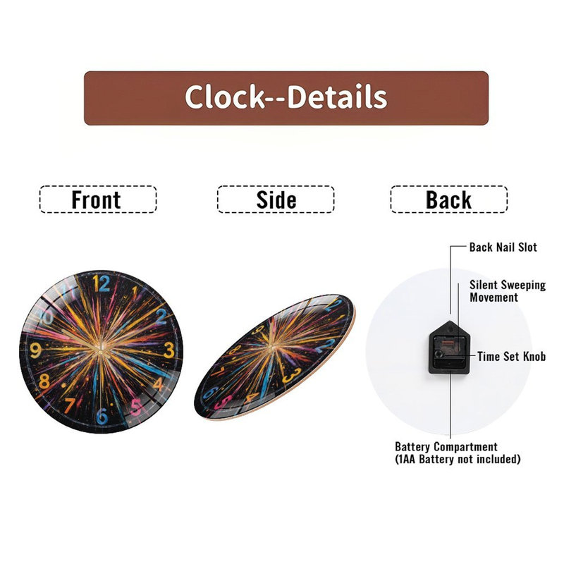 Horloge murale moderne en verre 12 po