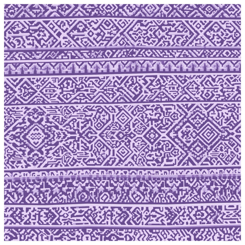 Tapis de bain mauve à mosaïque complexe, L 24 po x L 17 po