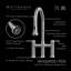 Whitehaus Collection Solid Stainless Steel Dual Lever Gooseneck Bridge Kitchen Faucet with Pull-down Spray Head-326448850