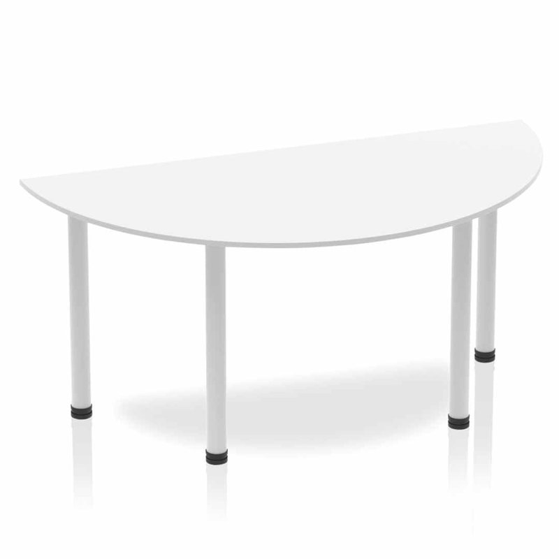 Kyvan 160cm Half-circle Conference Table, White