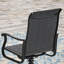 Ensemble repas rectangulaire pour l'extérieur avec banc et chaise pivotante-427966209-427966211