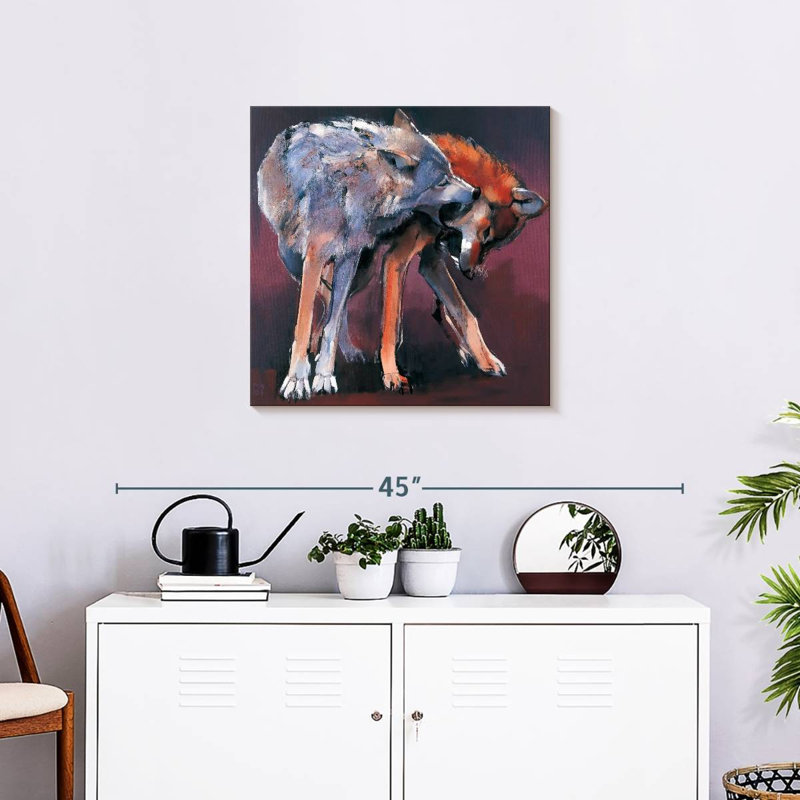 Crowle Two Wolves I, 24" H x 24" W