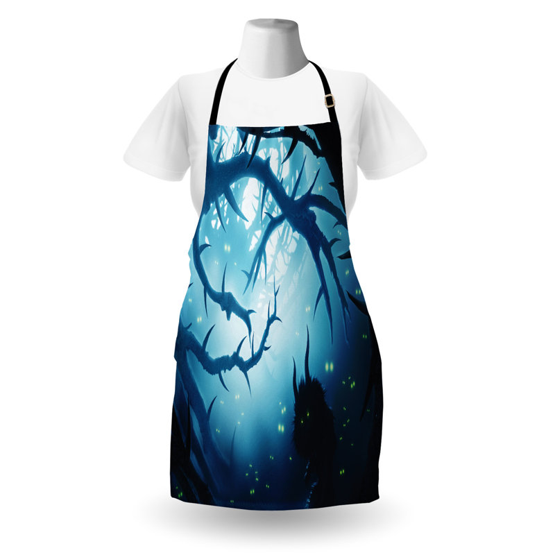 Orren Ellis tablier animal unisexe nuit forêt Halloween taille adulte marine blanc