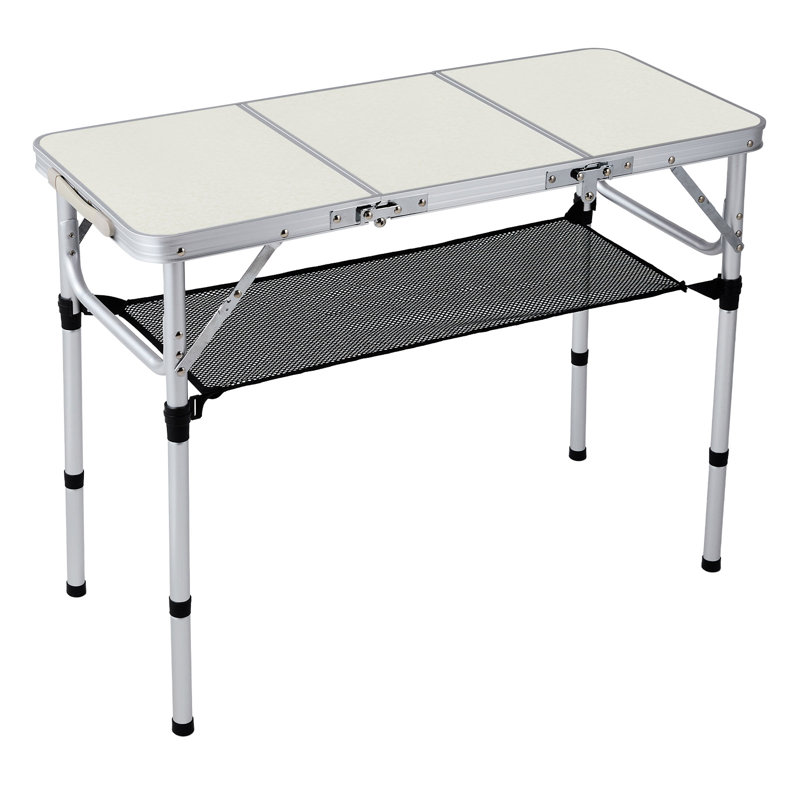 98cm Rectangular Adjustable Folding Table, White