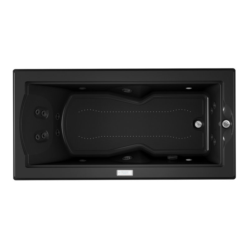 Fuzion® 70.75" x 35.5" Drop in/Undermount Combination Tub, Black