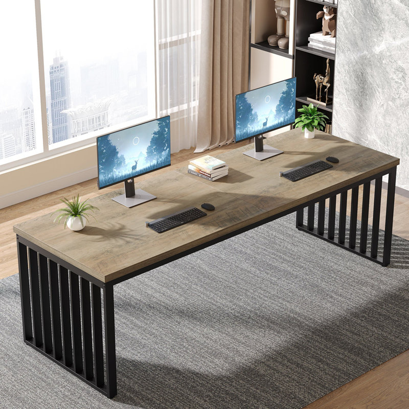 78.74 Inches Double Computer Desk For 2 Person, Gray