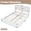 Cadre de lit plateforme Queen Size avec tête de lit design élégante, lit plateforme moderne avec sommier à lattes en bois, aucun sommier requis, montage facile, blanc-618849020