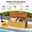 Costway 128cm W 209L Solid Wood Deck Box in Brown