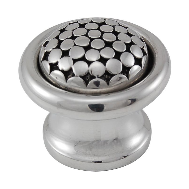 Tiziano Mushroom Knob, 1.25" H x 1.25" W x 1" D, Antique Silver