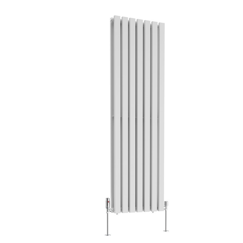 Genris Vertical D-Shape Radiator, White, 180cm H x 48cm W, 2
