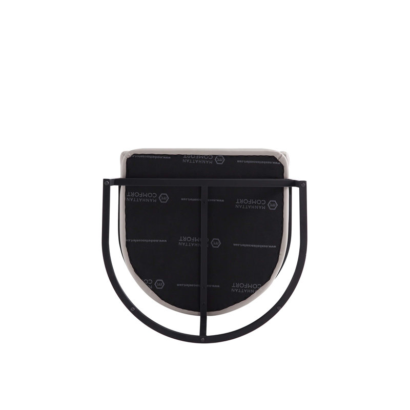 Benfeito Modern Vegan Leather Upholstered Metal Counter Stool in Light Grey, 2, Counter Stool 26.8",  Light Gray