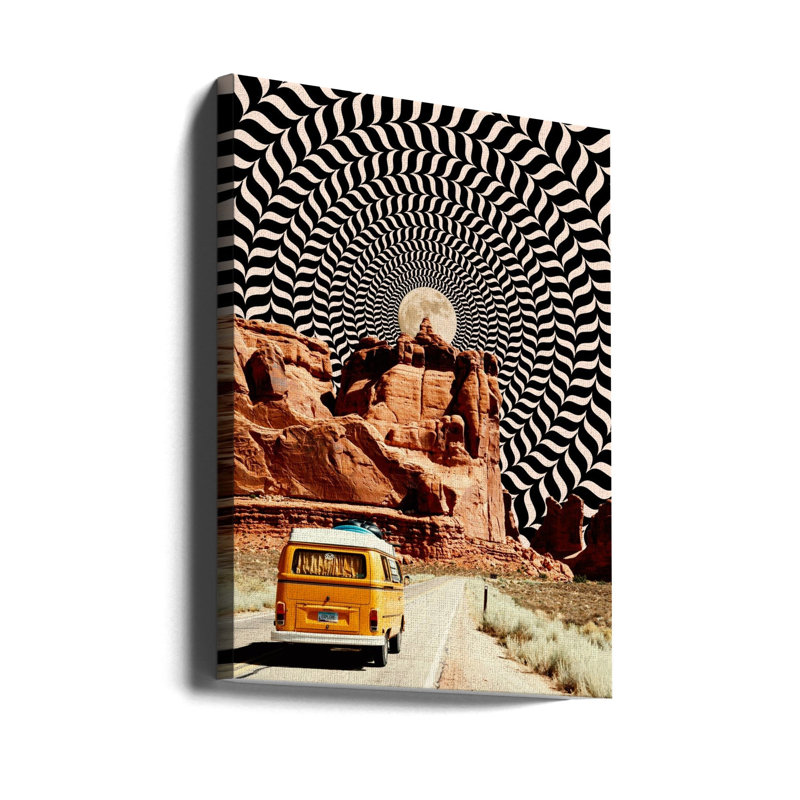 Art mural The Real Road Trip dans un cadre flottant blanc, Cadre flottant noir, H 38 po x l 26 po x P 2 po
