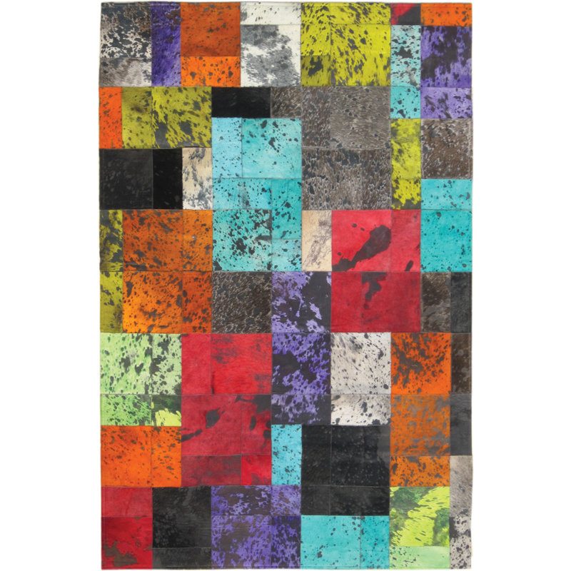 Area Cowhide Patchwork Indoor Rug, Rectangle 8' x 10'