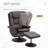 Recliner And Ottoman With Wrapped Base, Swivel PU Leather Reclining Chair With Footrest For Living Room, Bedroom And Home Office, Brown-1260715492