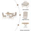 Ensemble de table de salle à manger avec table extensible et 4 chaises rembourrées-1748943383-1748943379