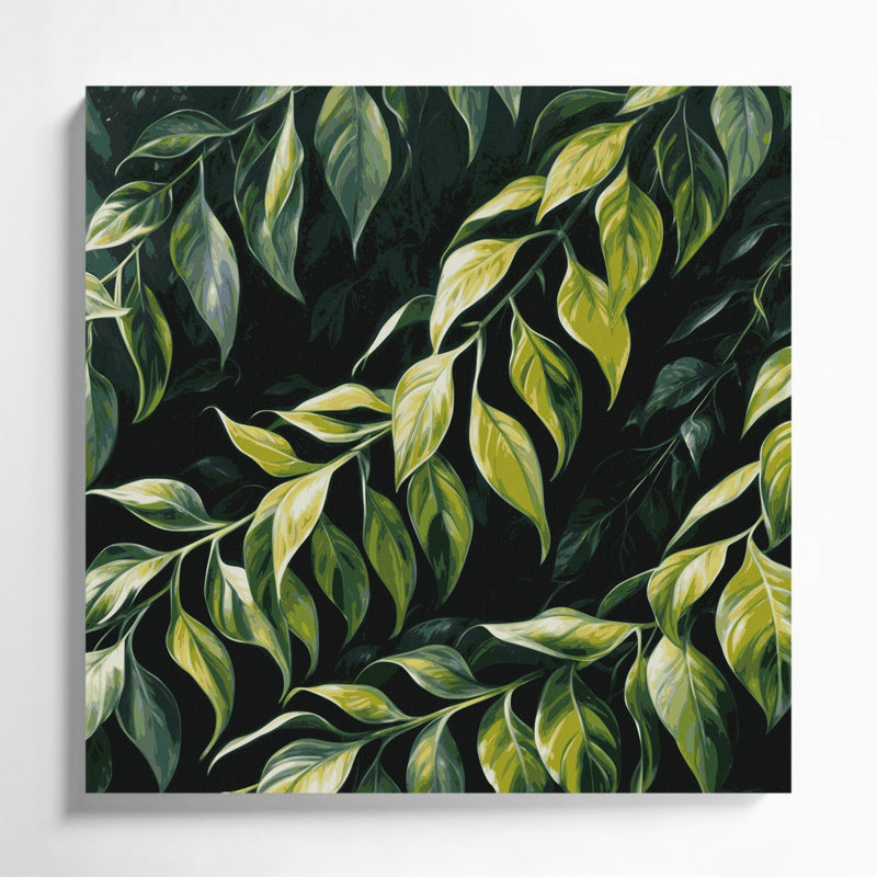 Art mural sur toile Botanical Philodendron, H 16 po x l 16 po