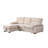 Kipling 97.5"W Beige Velvet Fabric Reversible Sleeper Sectional Sofa Chaise-1621066516