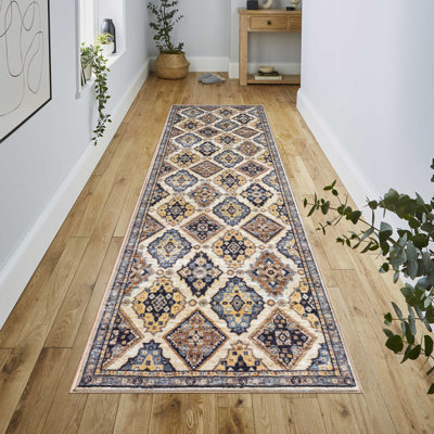 Lyanne Washable Non-Slip Taupe Area Rug