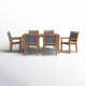 Fleur 64'' Rectangular 6 - Person Outdoor Dining Set