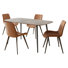 55'' Rectangular Modern Kitchen Dining Table with 4 Upholstered Dining Chairs
