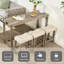 Table de bar et chaise en bois de mousse souple, brun