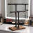 Freestanding Two Arm Towel Holder for Bathroom and Kitchen Countertop, Rustic Industrial Swivel Hand Towel Rack with Solid Wood Base