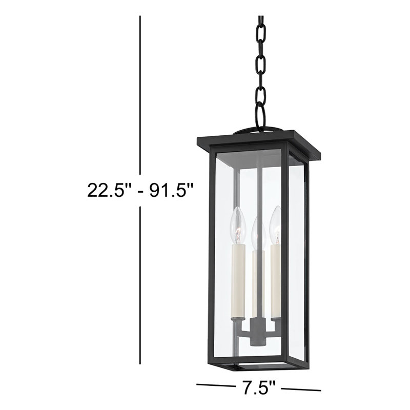 Luminaire suspendu 3 lumières Eden, Noir texturé