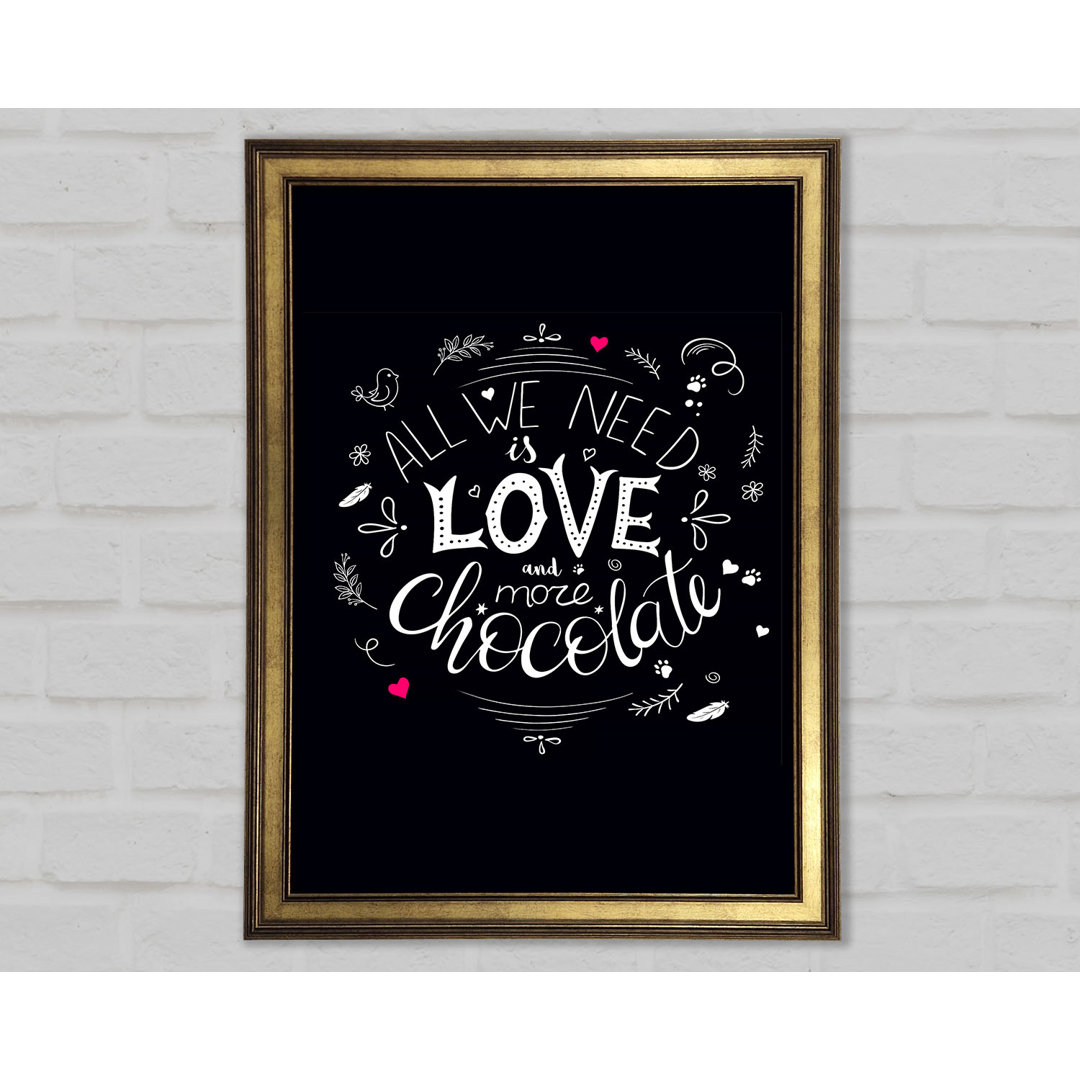 All You Need Is Love And More Chocolate - Single Picture Frame Typography