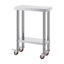 Table de travail en acier inoxydable avec roulettes 24 x 12 x 32 pouces Table de préparation avec 4 roulettes Table de travail robuste pour la cuisine commerciale et la restauration